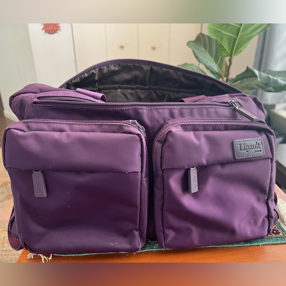 Purple Lipault travel bag
